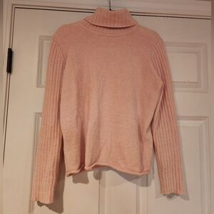 J. Jill stretchy soft pink turtleneck sweater M